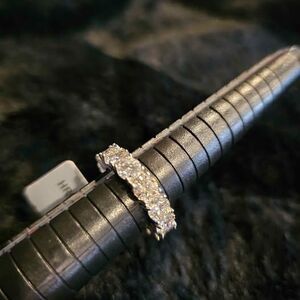 6.75CTW VVSD Moissanite Eternity band in .925 sterling silver. Size 6
